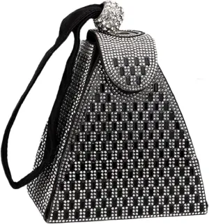 Crystal Pyramid Handbag,Rhinestone Triangle Geometric Clutch Purse for Women, Evening Bags for Party Wedding Engagement