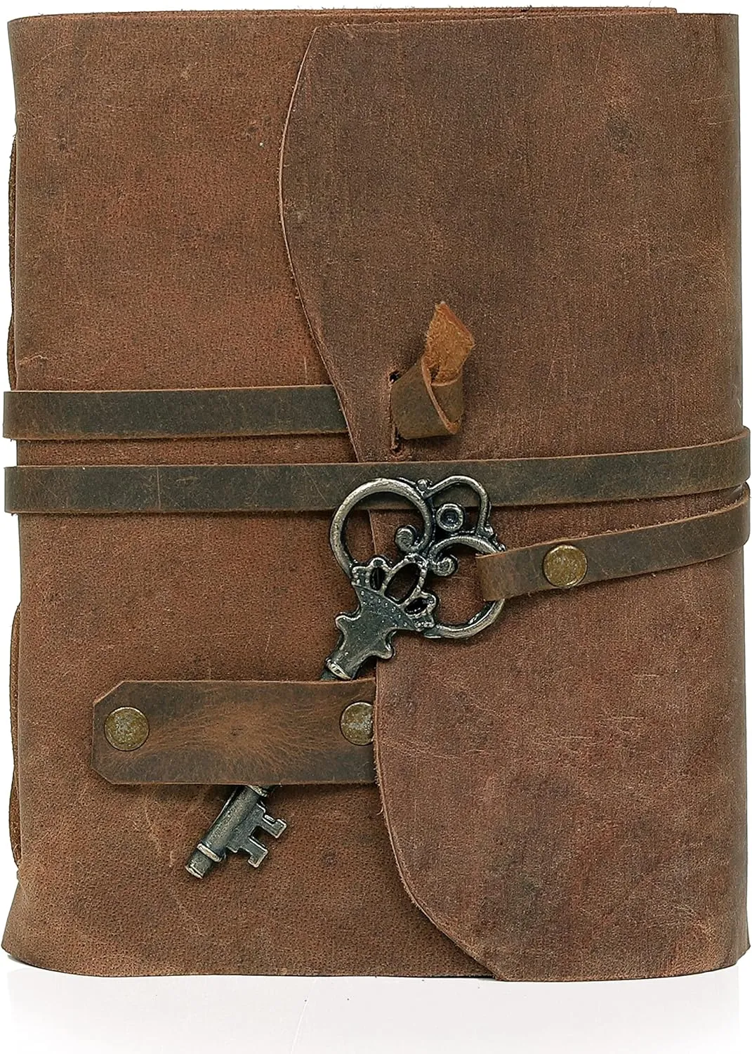 cuero Leather Journal for Women Men, Deckle Edge Paper Leather Notebook of 180 GSM, Book of Shadows Journal Blank, Leather Bound Journal diary (Vintage Brown)