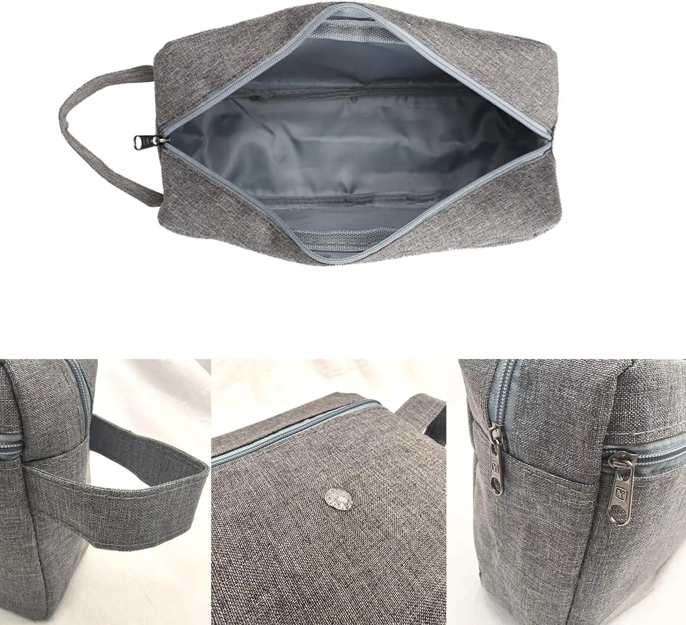 Custom Embroidered Minimalist Toiletry Bag for Men & Women - Lightweight Cationic Fabric Travel Organizer, Shaving Bag,Perfect for Groomsmen Gifts & Personalized Use (1, Gray)