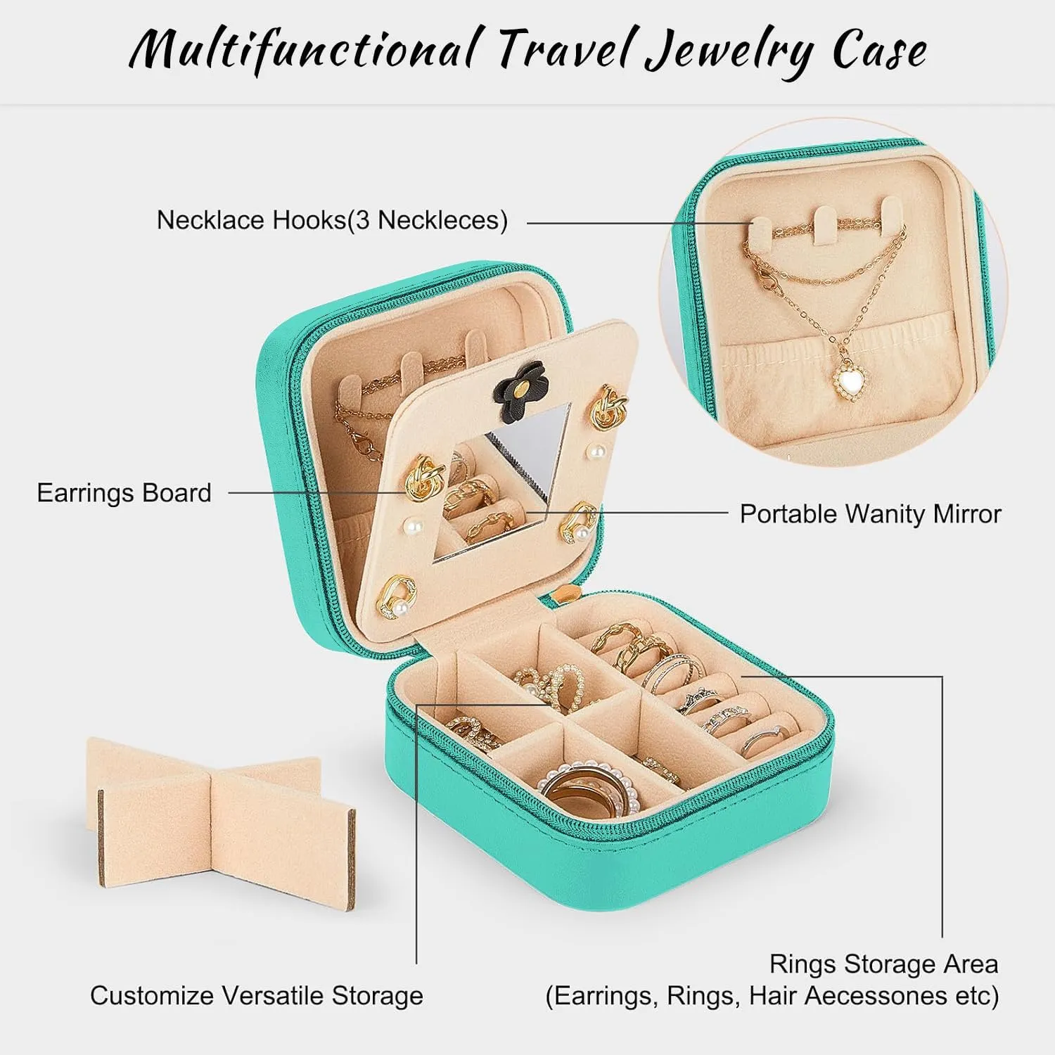 Custom Gift for Her-Personalized Jewelry Organizer and Storage,Mother of The Bride Jewelry Box with Mirror Gifts for Women,Maid of Honor Proposal Gifts with Flower Customized