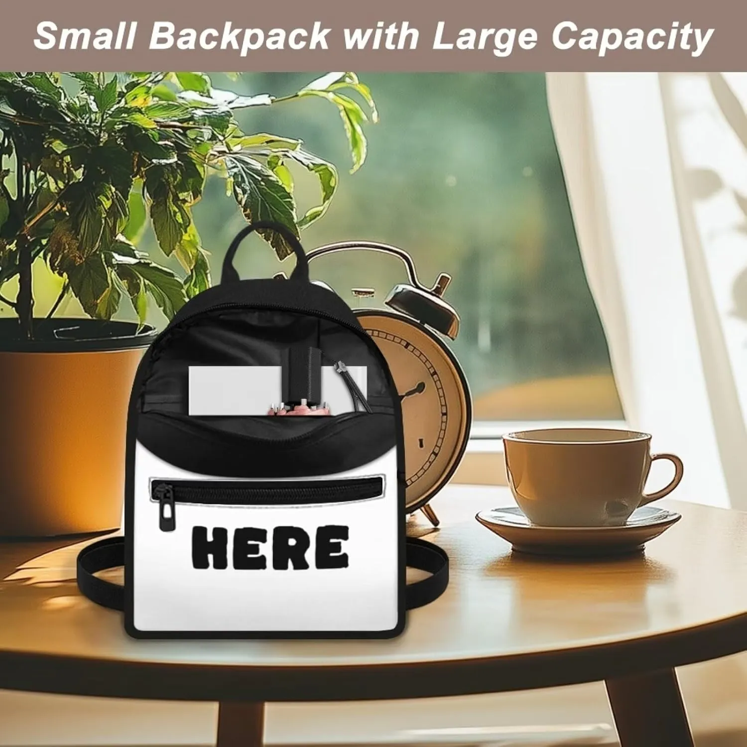 Custom Mini Backpack for Women Teen Girls Add Your Image Small Backpacks for Travel Fashion Cell Phone Backpack Shoulder Bag for Ladies Birthday Gift for Female