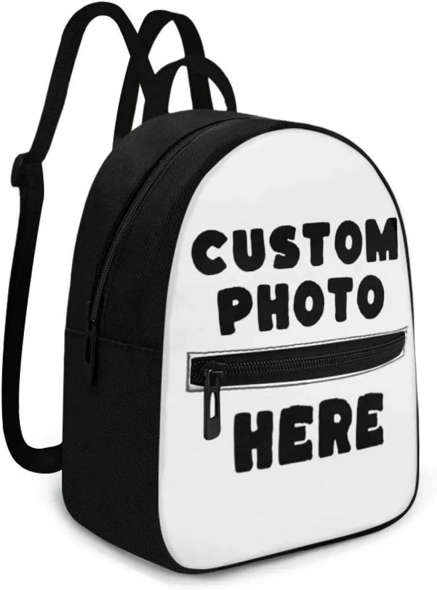 Custom Mini Backpack for Women Teen Girls Add Your Image Small Backpacks for Travel Fashion Cell Phone Backpack Shoulder Bag for Ladies Birthday Gift for Female