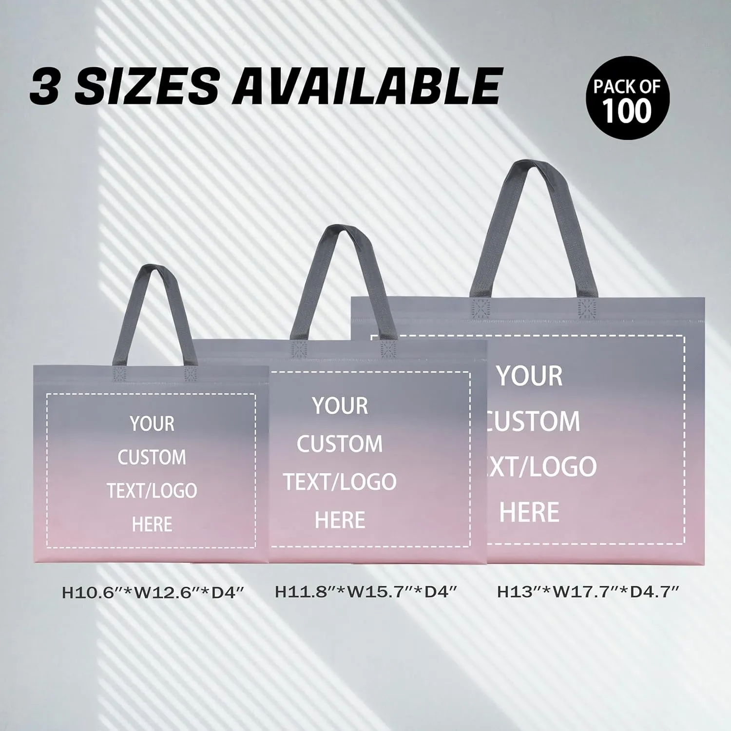 Custom Tote Bags，Personalized Non-Woven bag - Reusable Grocery Bags, Shopping Bags, Promotional Item, Logo,Recyclable