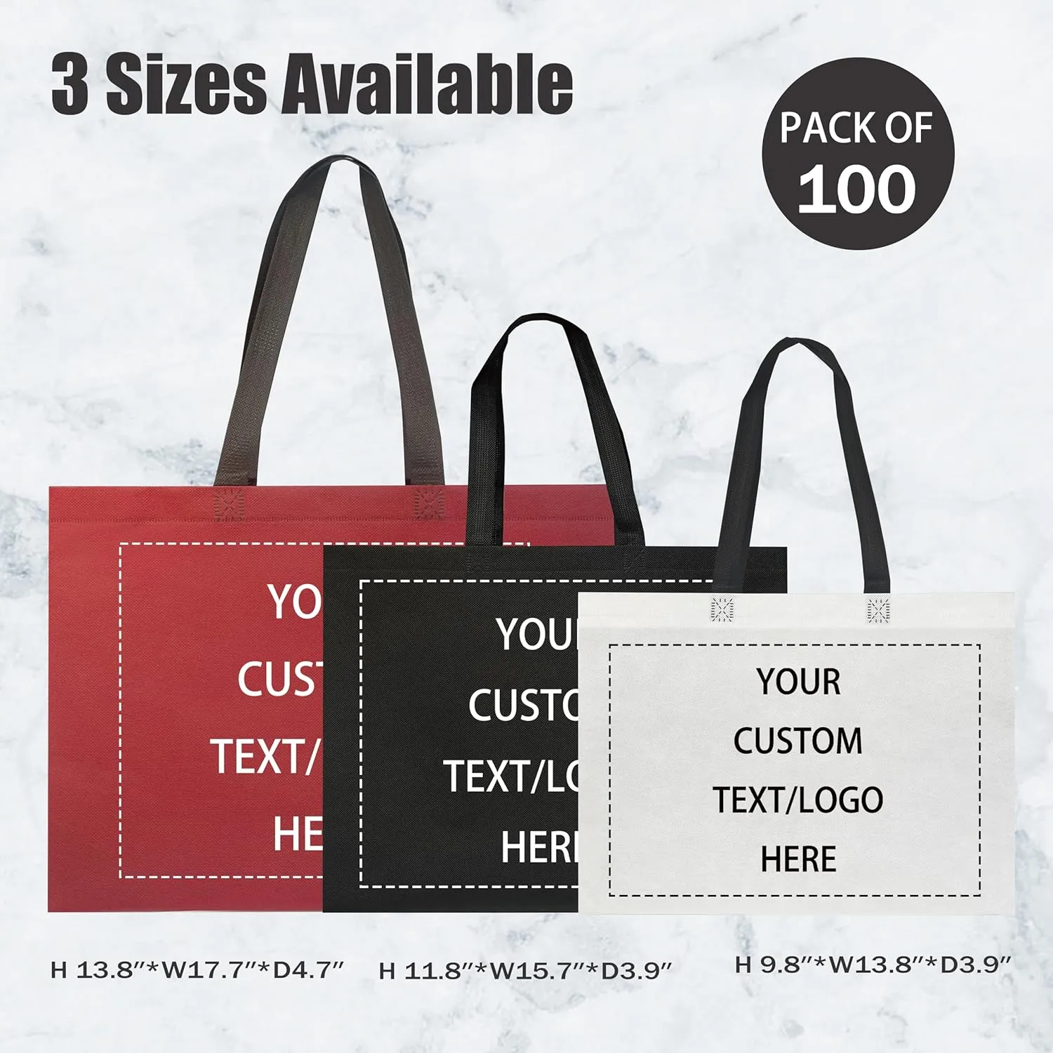 Custom Tote Bags，Personalized Non-Woven bag - Reusable Grocery Bags, Shopping Bags, Promotional Item, Logo,Recyclable