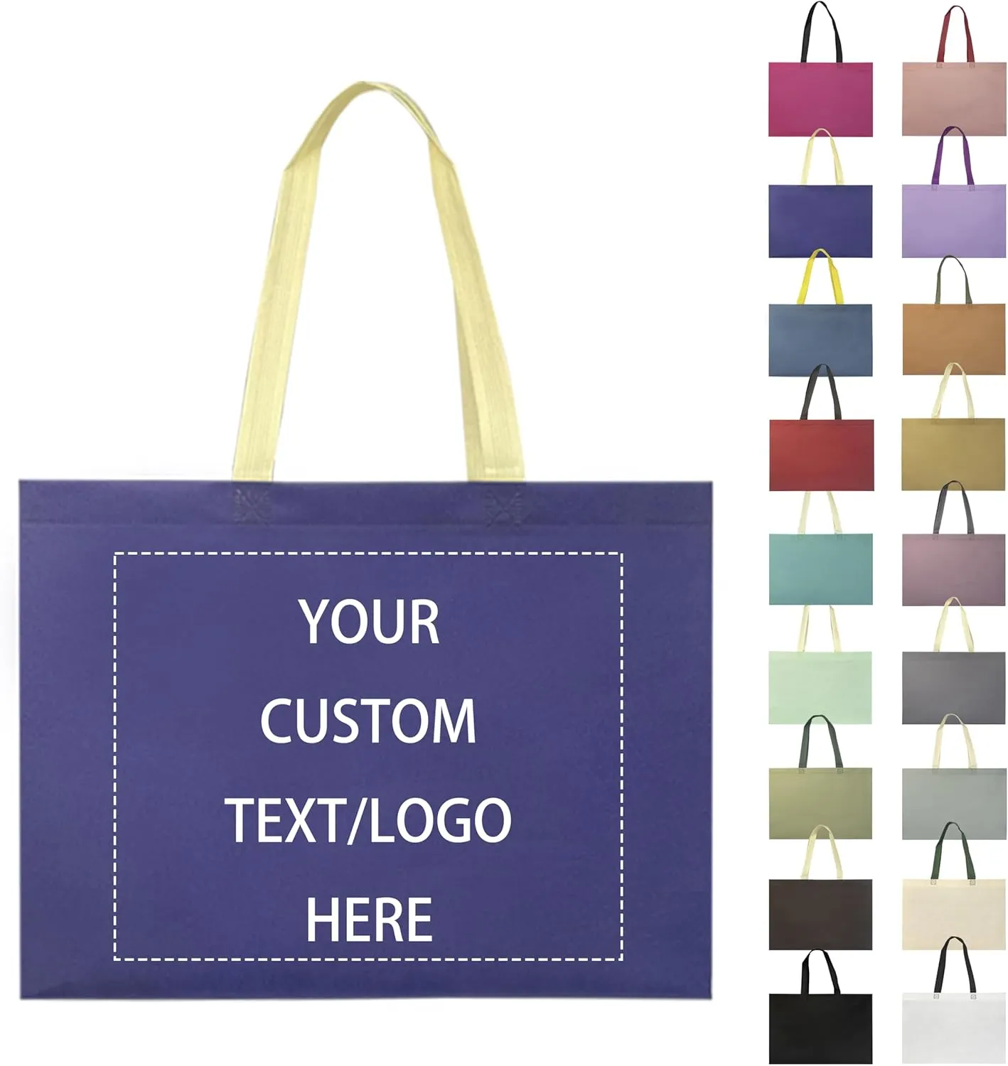 Custom Tote Bags，Personalized Non-Woven bag - Reusable Grocery Bags, Shopping Bags, Promotional Item, Logo,Recyclable