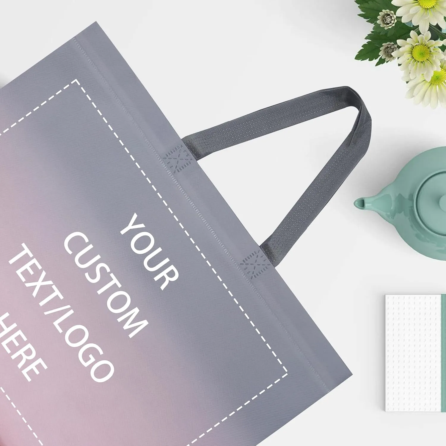 Custom Tote Bags，Personalized Non-Woven bag - Reusable Grocery Bags, Shopping Bags, Promotional Item, Logo,Recyclable