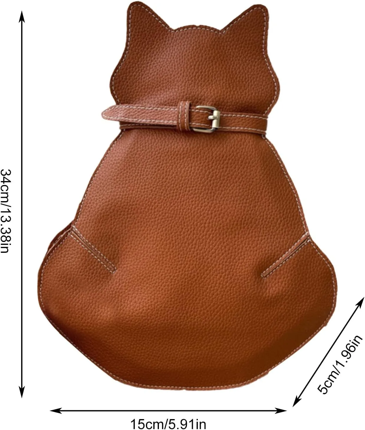 Cute Cat Bags New Personality One Shoulder Messenger Bags Fashion Chest Bag Geographic Messenger Bag (Brown, One Size)