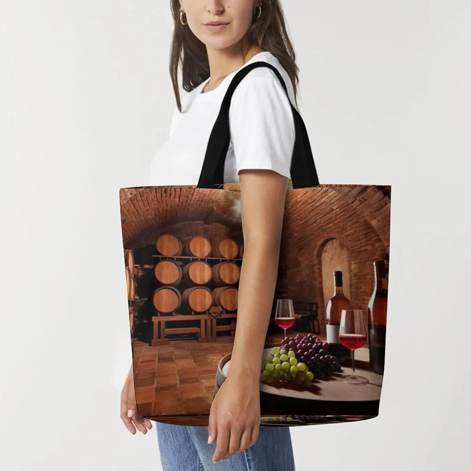 Cute Elephant_80395810 Tote Bags, Reusable Grocery Bags, Large Shopping Bag, Shoulder Bag for Women