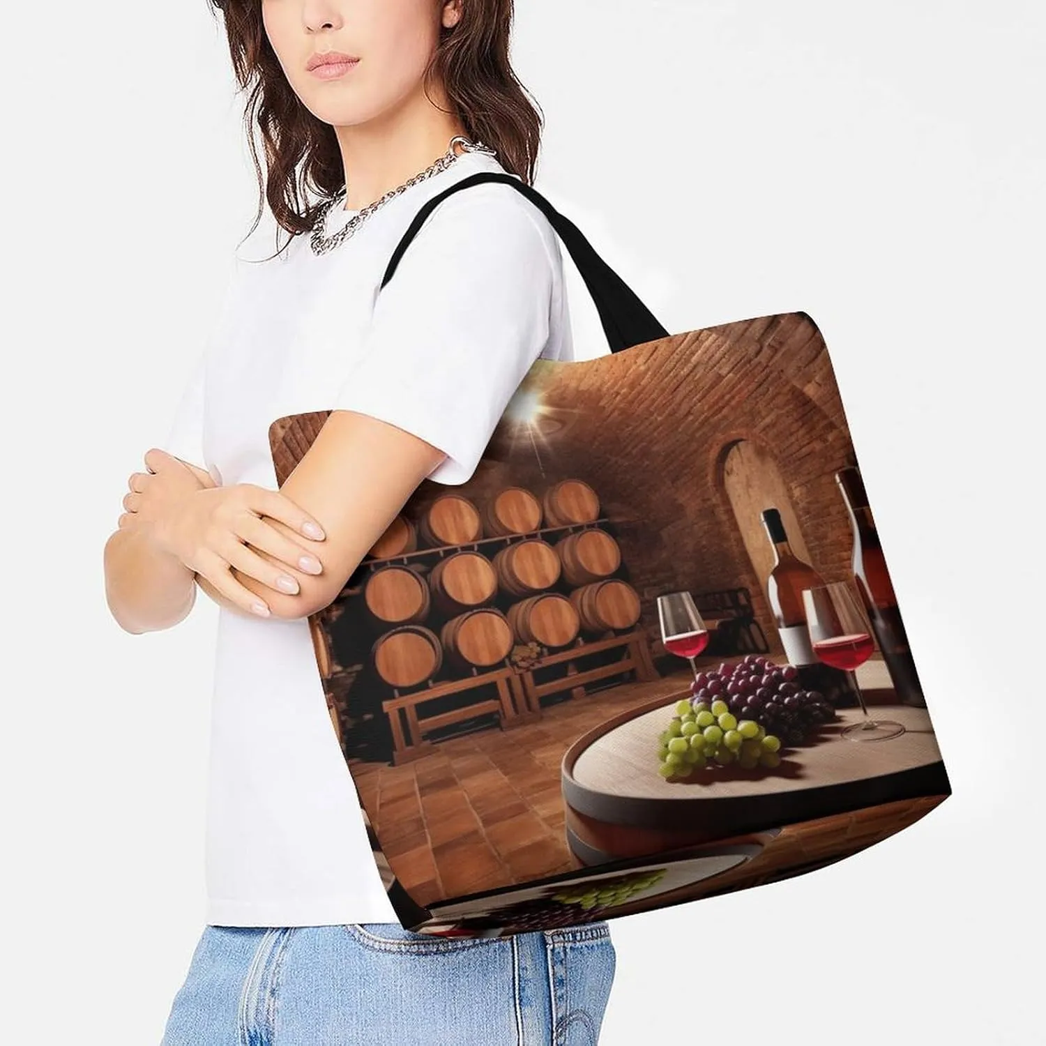 Cute Elephant_80395810 Tote Bags, Reusable Grocery Bags, Large Shopping Bag, Shoulder Bag for Women
