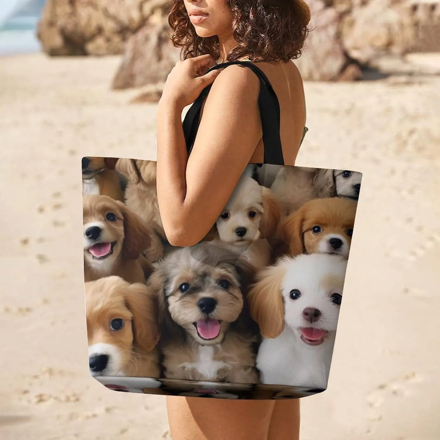 Cute Elephant_80395810 Tote Bags, Reusable Grocery Bags, Large Shopping Bag, Shoulder Bag for Women