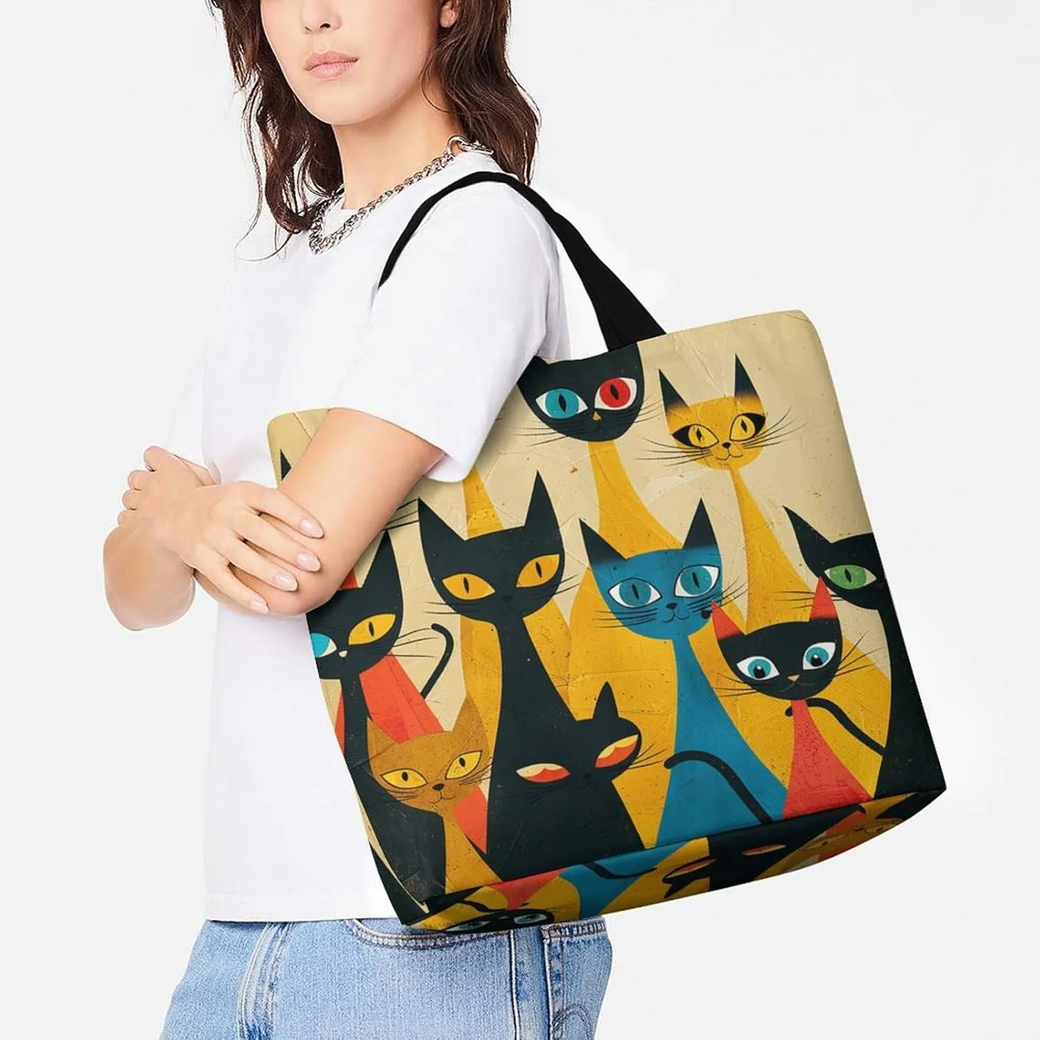 Cute Elephant_80395810 Tote Bags, Reusable Grocery Bags, Large Shopping Bag, Shoulder Bag for Women