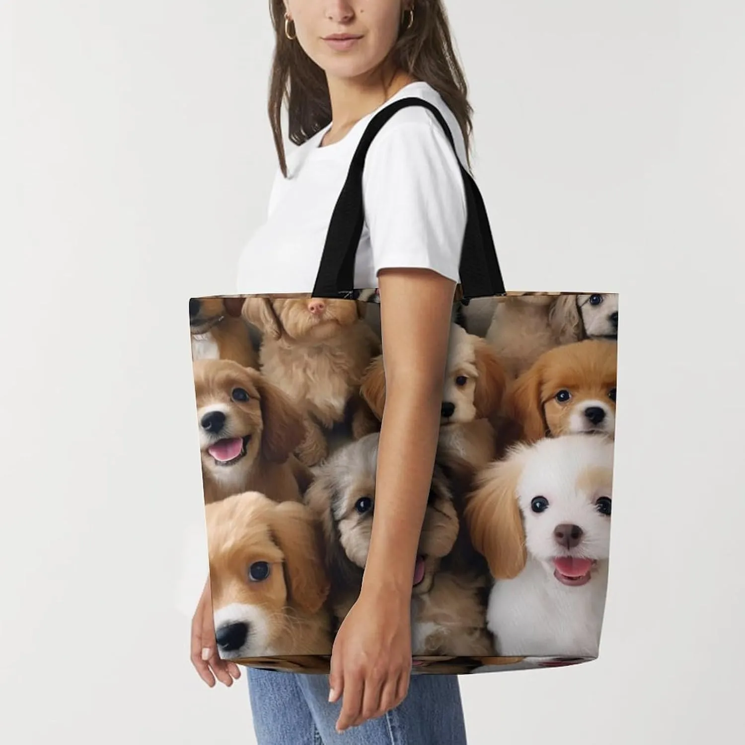 Cute Elephant_80395810 Tote Bags, Reusable Grocery Bags, Large Shopping Bag, Shoulder Bag for Women