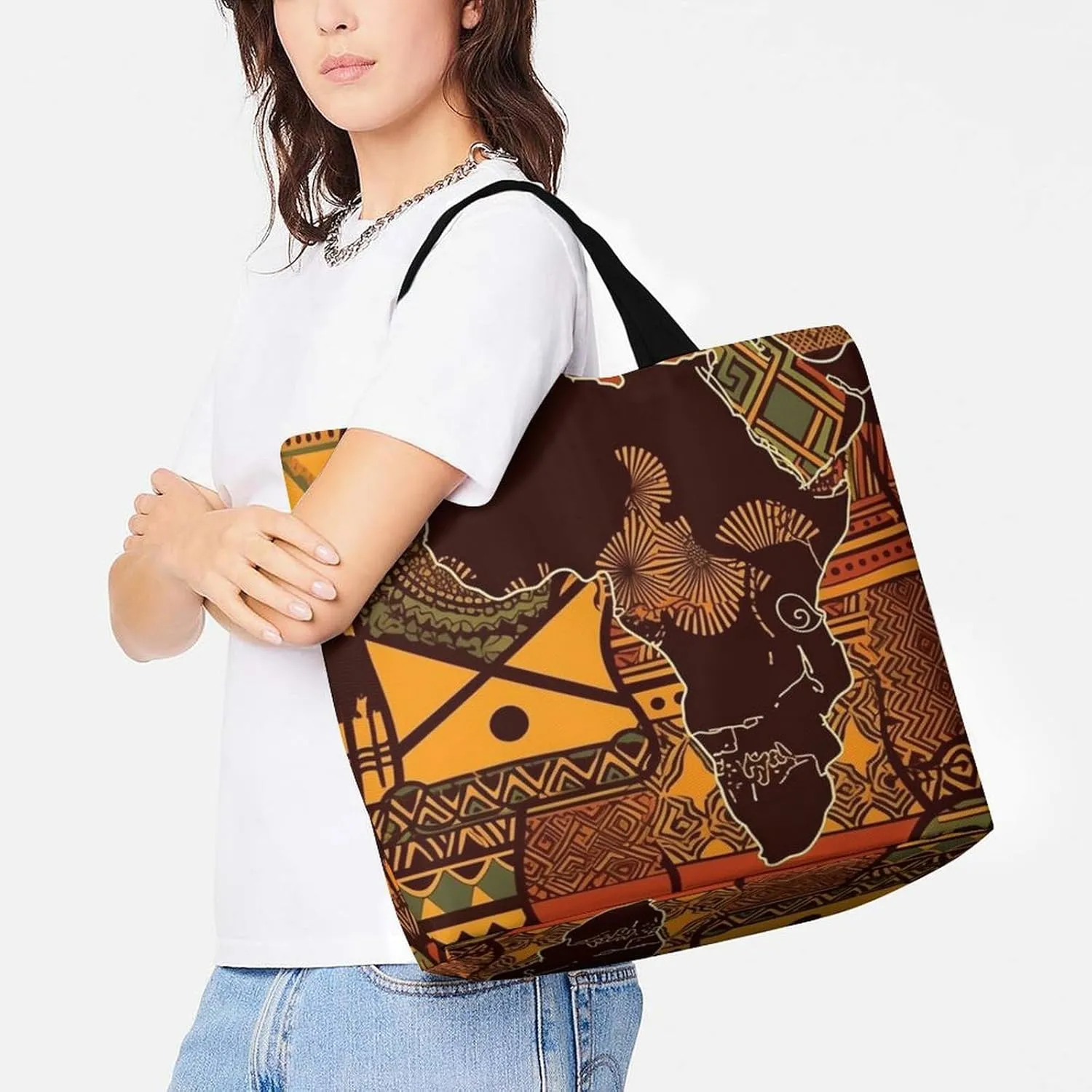 Cute Elephant_80395810 Tote Bags, Reusable Grocery Bags, Large Shopping Bag, Shoulder Bag for Women