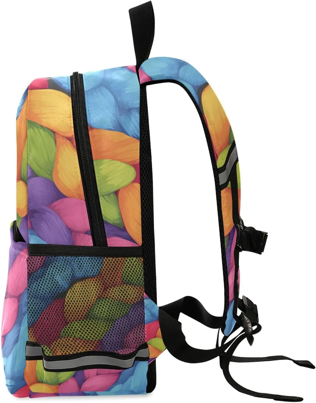 Cute Kids Backpack for Boys and Girls Realistic Knitted Illustration Rainbow Texture Cute Travel Outdoor Daypack Bookbag
