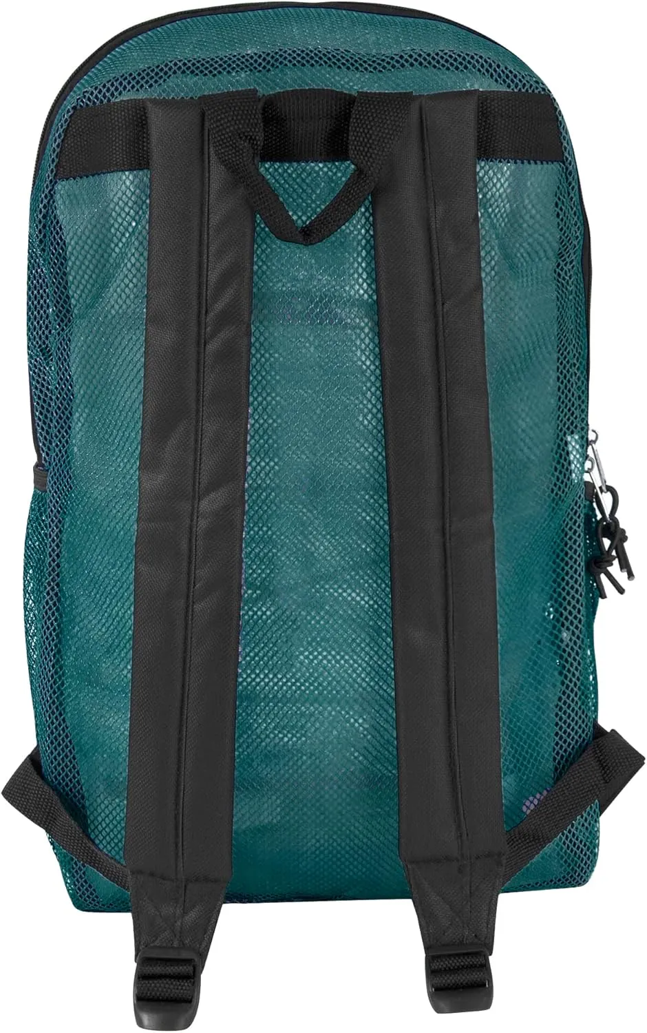 Deluxe See Through Mesh Backpack with Bungee Cord & Adjustable Padded Straps for Swimming, Travel (Green)
