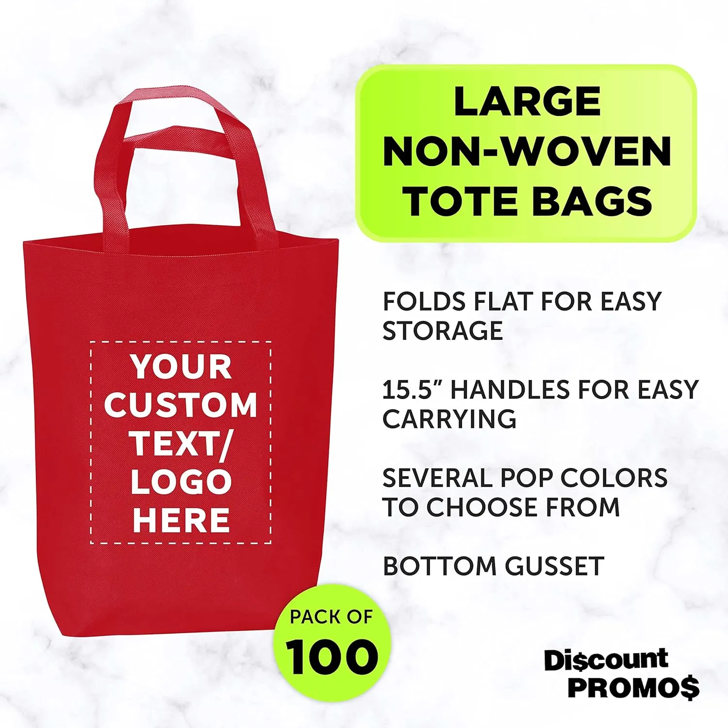 DISCOUNT PROMOS Large Reusable Heavy Duty Tote Bag - Beach Shopping Bag