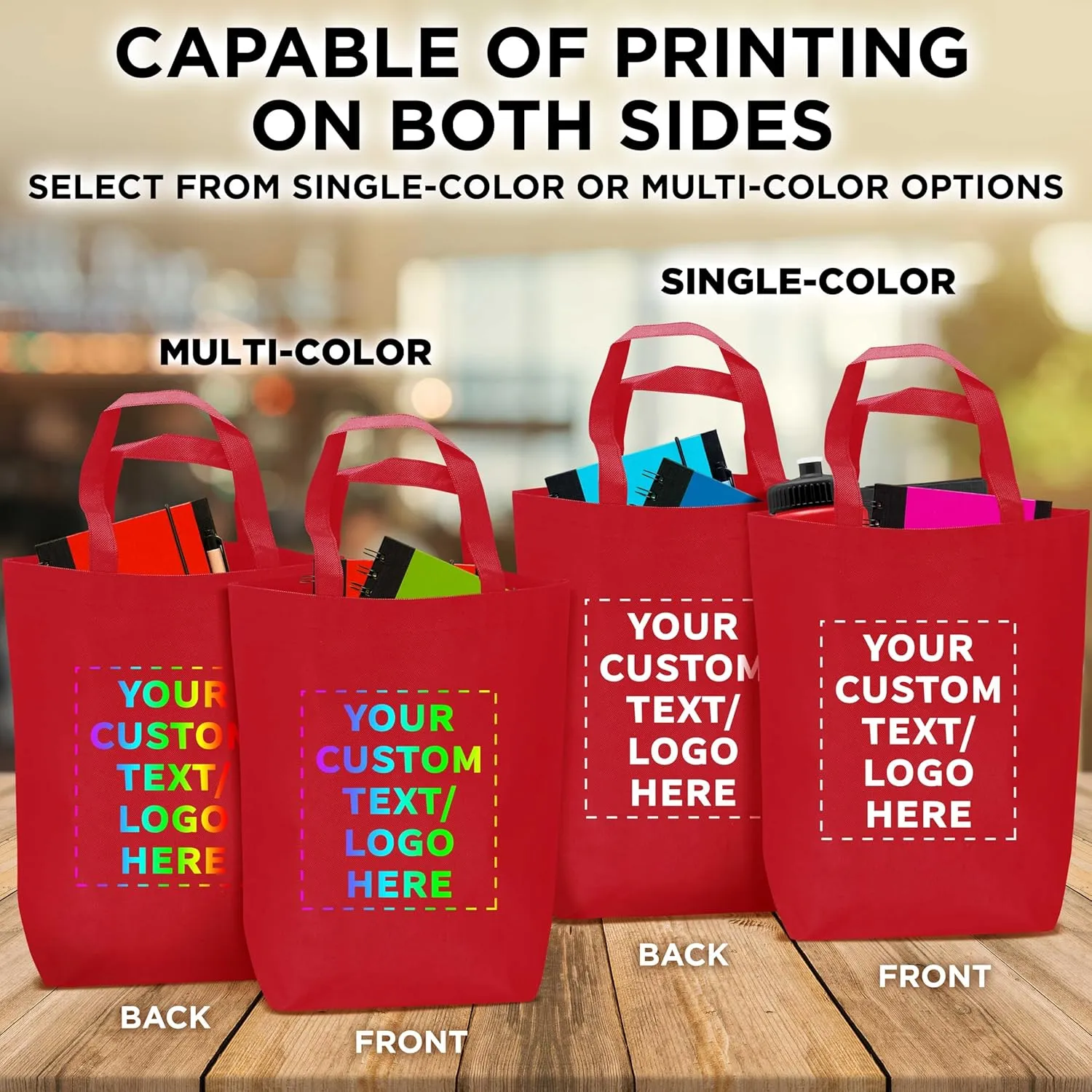 DISCOUNT PROMOS Large Reusable Heavy Duty Tote Bag - Beach Shopping Bag