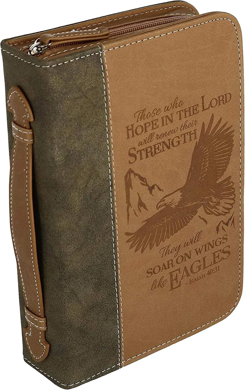 Divinity Boutique Bible Case for Men and Boys - Extra-Large Faux Leather Bible Cover for Church, Study, Travel - Fits Books up to 10” x 7.5” x 1.5”