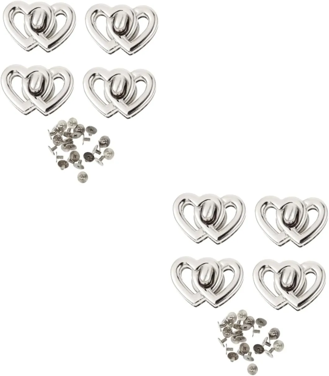 DOITOOL 2sets Classic Design Handbag Locks Metal Turn Locks for Purse Bag Accessories DIY Craft Alloy 4pcs*2