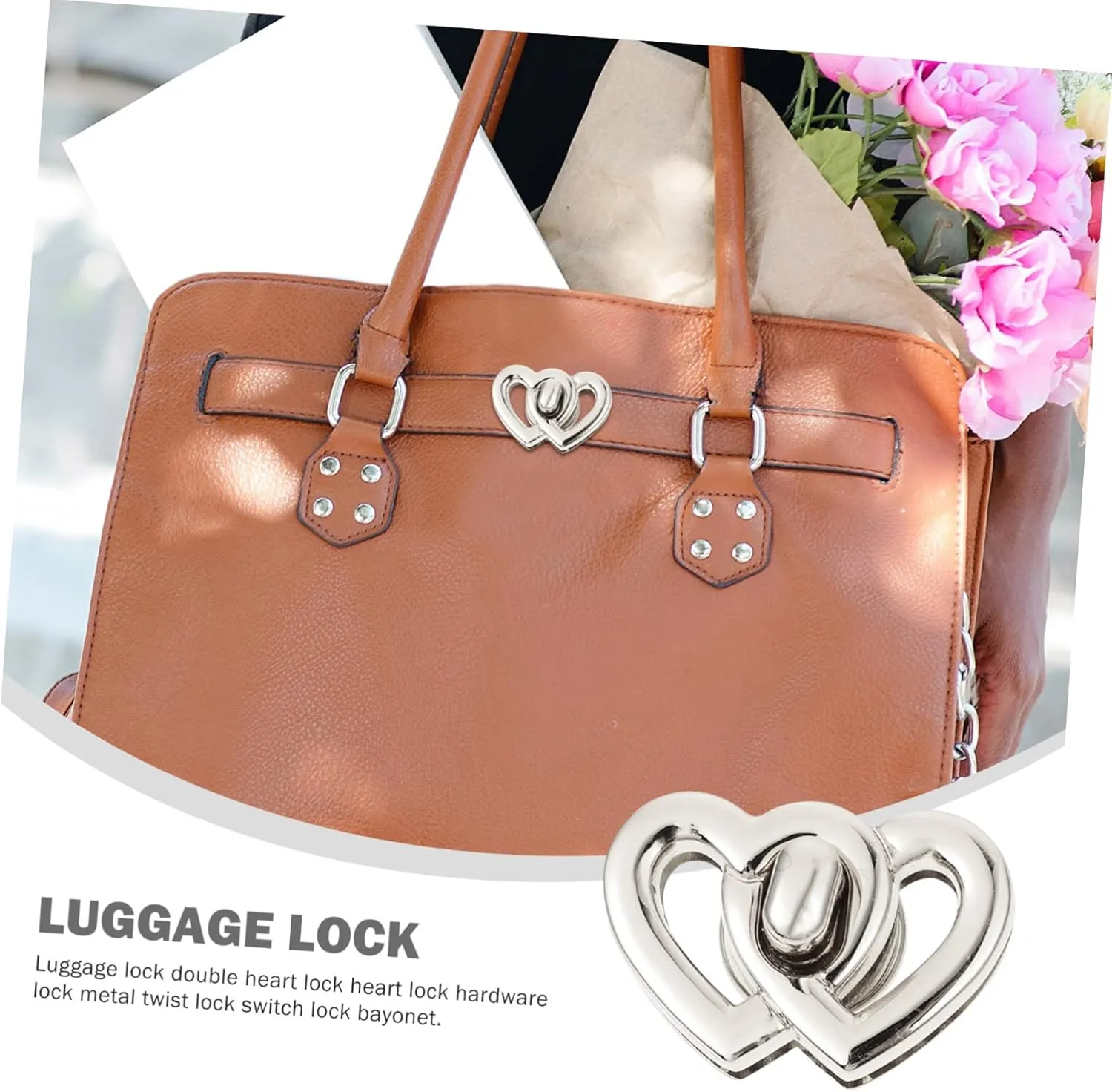 DOITOOL 2sets Classic Design Handbag Locks Metal Turn Locks for Purse Bag Accessories DIY Craft Alloy 4pcs*2