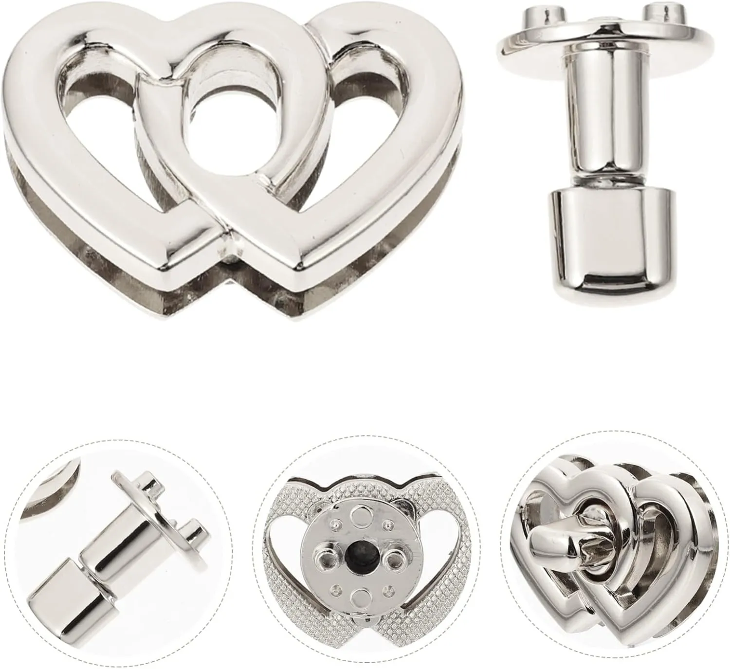 DOITOOL 2sets Classic Design Handbag Locks Metal Turn Locks for Purse Bag Accessories DIY Craft Alloy 4pcs*2