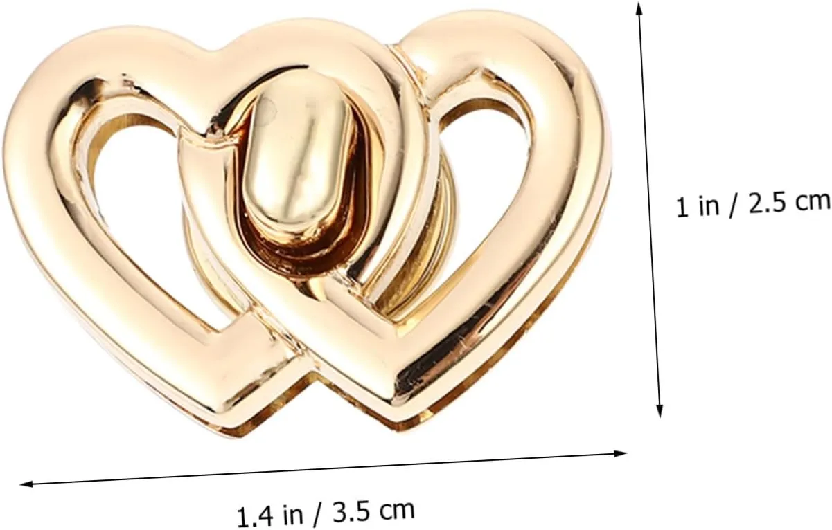 DOITOOL Travel Lock for Handbag Bag Locks 4pcs Heart Shape Mini Locks Buckle Metal Turn Locks Handbag Accessories Family Friends Present