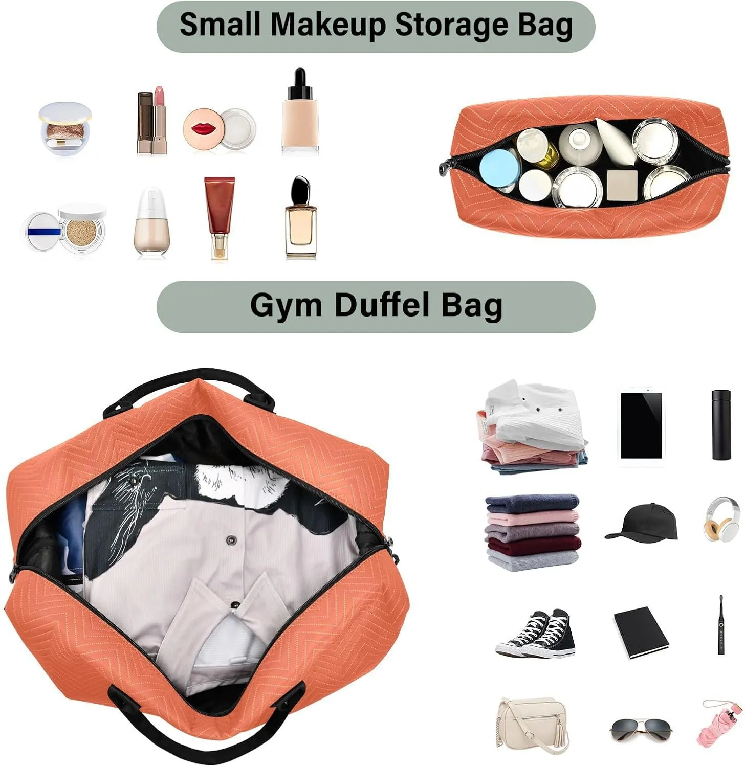 DOMIKING Color Personalized Duffel Bag Weekender Overnight Bags for Women Men Custom Travel Bag for Travel, 2 Pcs