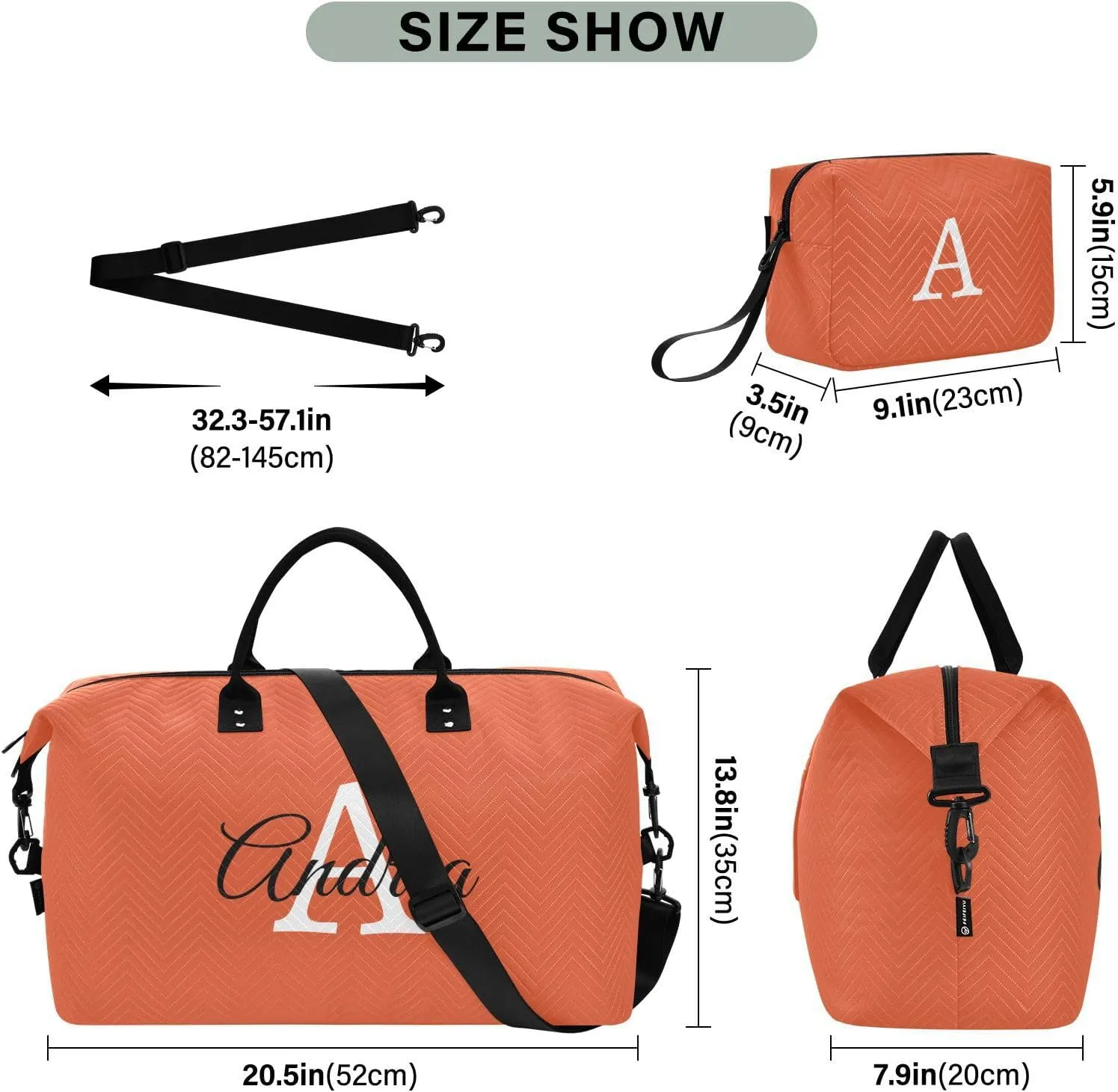 DOMIKING Color Personalized Duffel Bag Weekender Overnight Bags for Women Men Custom Travel Bag for Travel, 2 Pcs