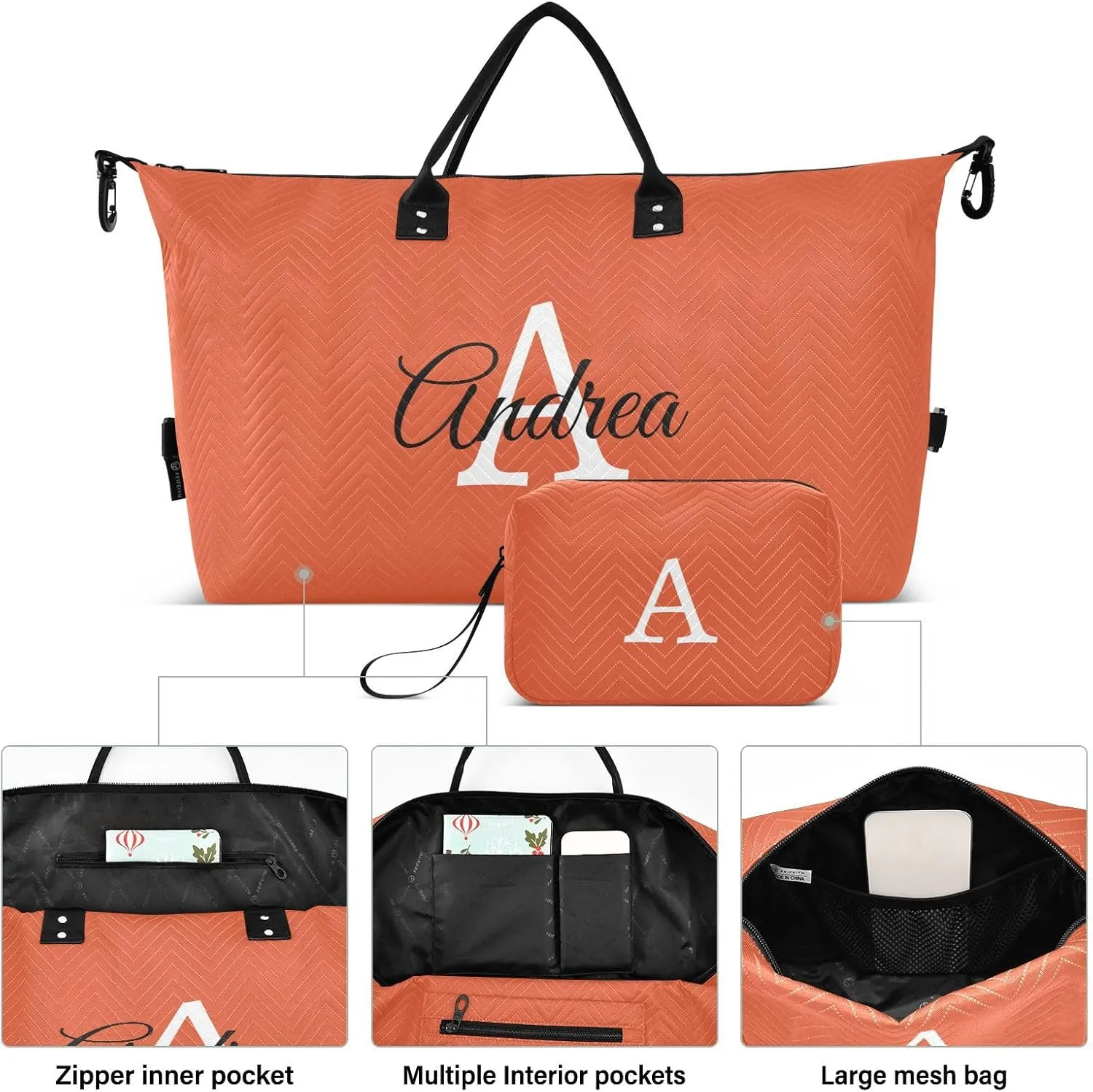 DOMIKING Color Personalized Duffel Bag Weekender Overnight Bags for Women Men Custom Travel Bag for Travel, 2 Pcs