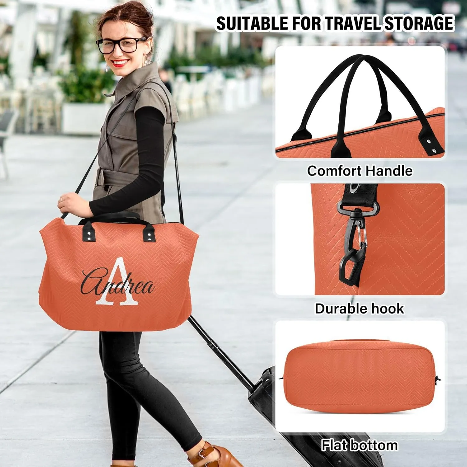 DOMIKING Color Personalized Duffel Bag Weekender Overnight Bags for Women Men Custom Travel Bag for Travel, 2 Pcs