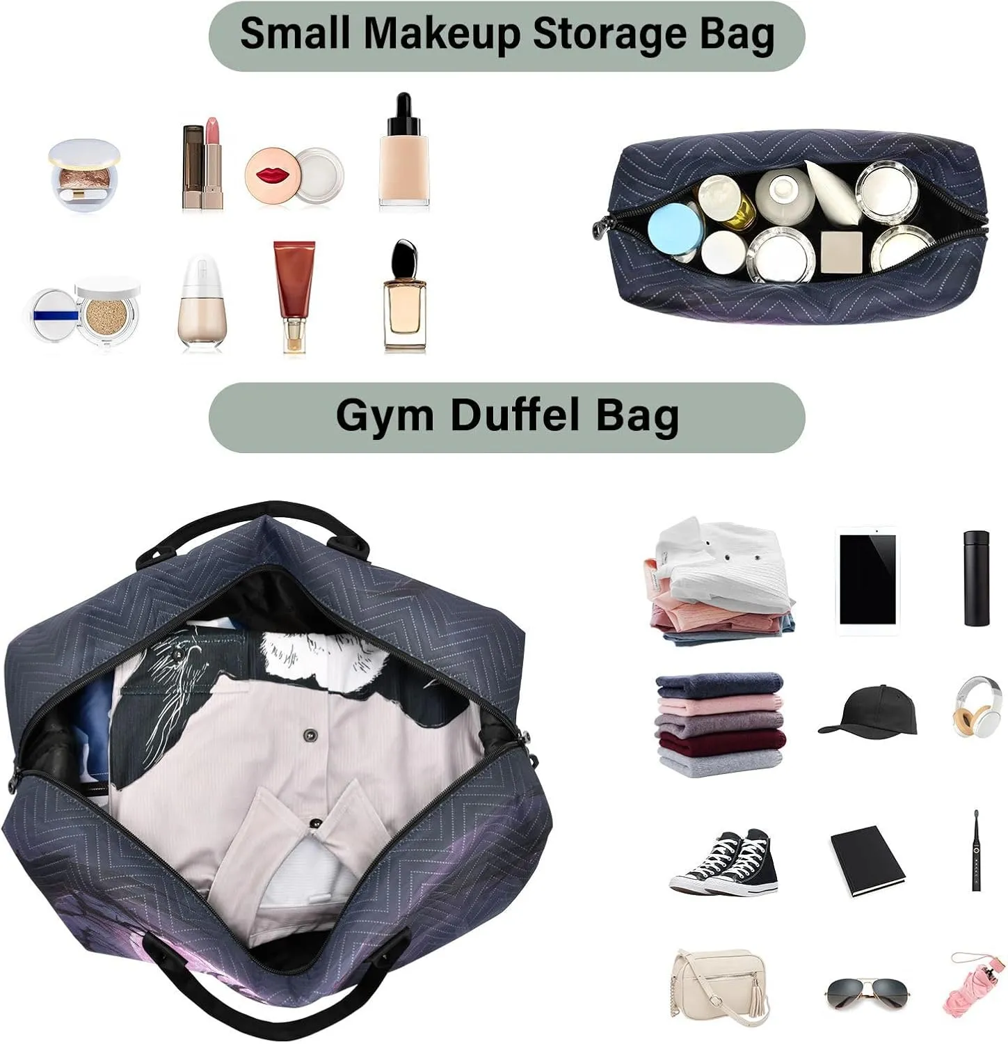 Dragon Travel Duffle Gym Bag, Roaring Dragon in The Night Weekender Bags for Women