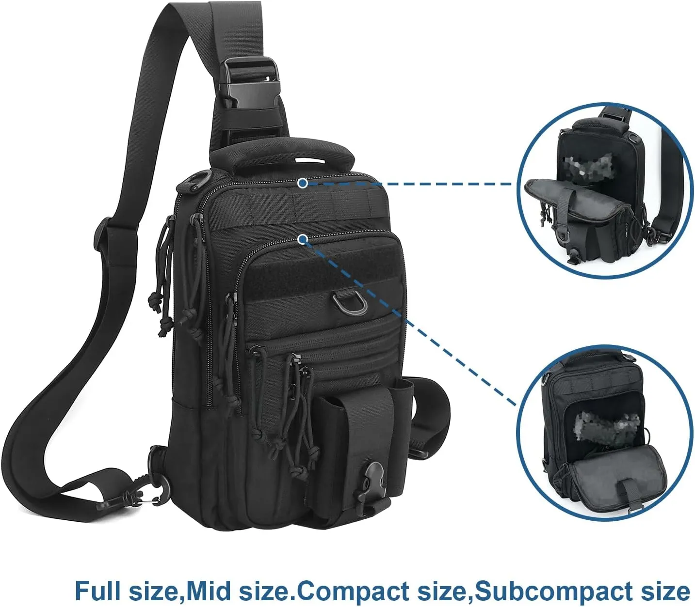Dual Pistol Holster Chest Bag Concealed Carry Sling Crossbody Tactical Gun Convertible Backpack Shooting Hunting