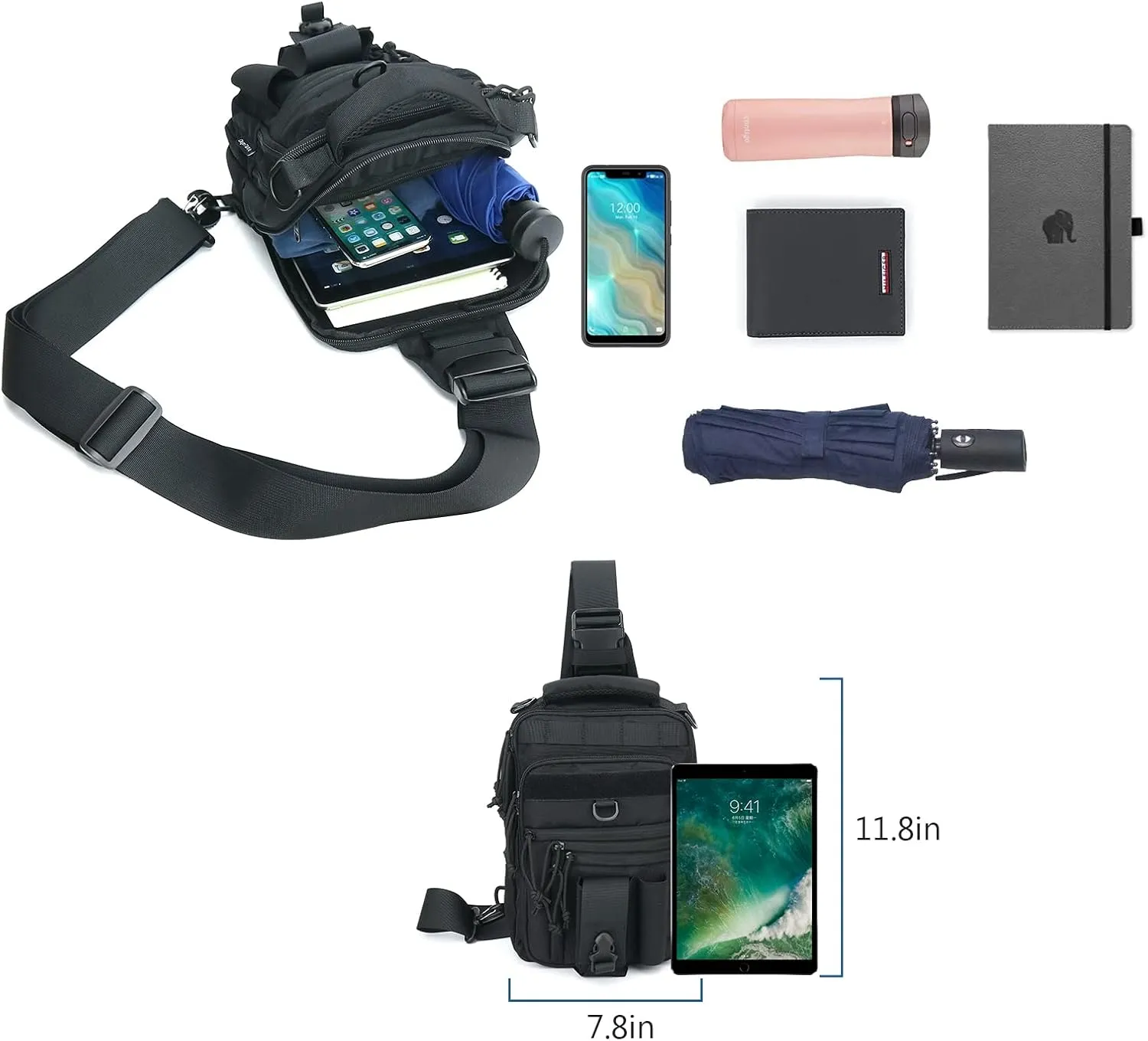 Dual Pistol Holster Chest Bag Concealed Carry Sling Crossbody Tactical Gun Convertible Backpack Shooting Hunting