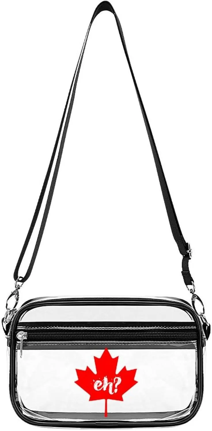 Eh Canada Maple Clear Purse Messenger Bag Crossbody Bags with Adjustable Shoulder Strap Front Pocket