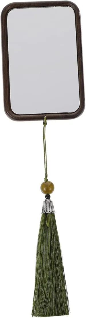 Elegant Vanity Mirror with Wooden Carving Tassel Makeup Mirror for Women of Ages