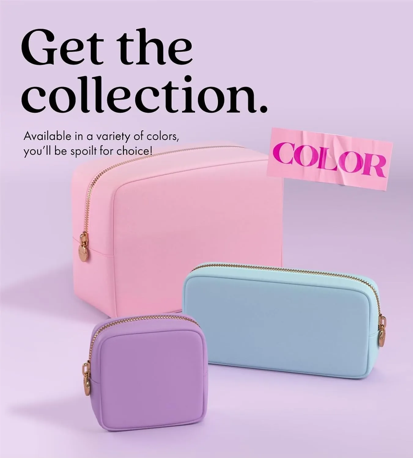 Embla Makeup Bag Travel Cosmetics Pouch and Toiletry Bag, Nylon Zipper Pouch Purse, Cute Make Up Organizer Storage Tote for Women Girls, Waterproof Travel Skincare Case, Large Makeup Bags, Candy Floss