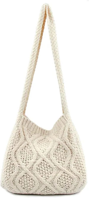 ENBEI Handmade Crochet Bag–Boho Chic Shoulder Bag, Aesthetic Kinted Bag,Cute Crossbody Bag,Beach, Shoppingor Daily Use