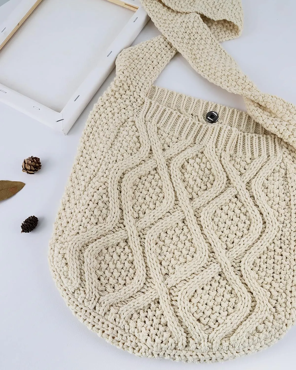 ENBEI Handmade Crochet Bag–Boho Chic Shoulder Bag, Aesthetic Kinted Bag,Cute Crossbody Bag,Beach, Shoppingor Daily Use