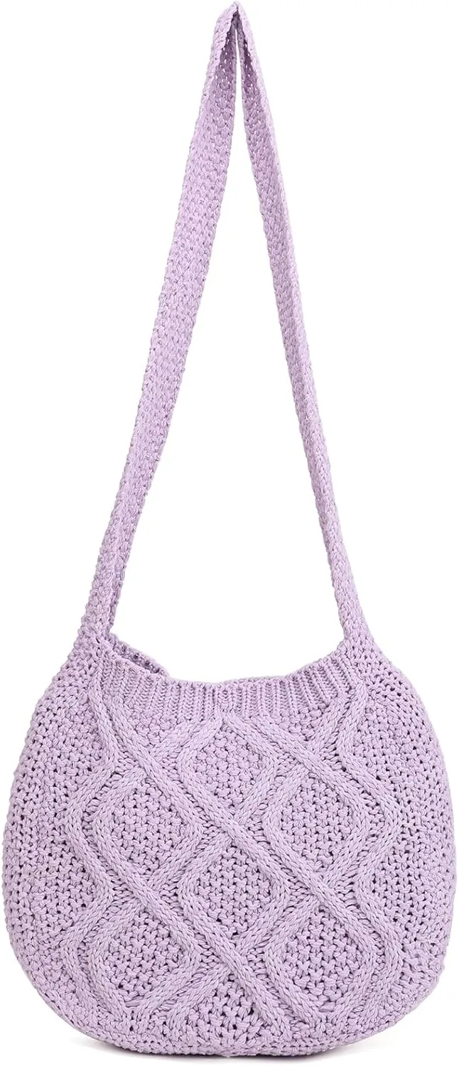 ENBEI Handmade Crochet Bag–Boho Chic Shoulder Bag, Aesthetic Kinted Bag,Cute Crossbody Bag,Beach, Shoppingor Daily Use