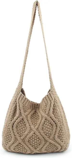 ENBEI Handmade Crochet Bag–Boho Chic Shoulder Bag, Aesthetic Kinted Bag,Cute Crossbody Bag,Beach, Shoppingor Daily Use