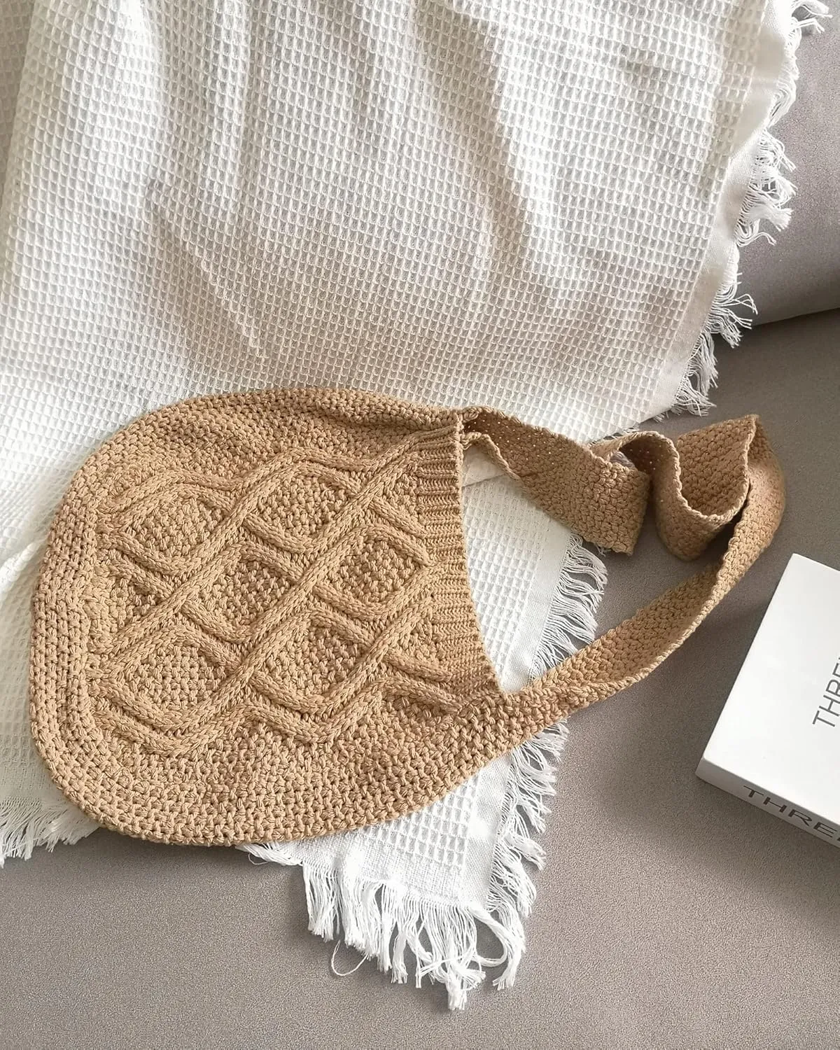 ENBEI Handmade Crochet Bag–Boho Chic Shoulder Bag, Aesthetic Kinted Bag,Cute Crossbody Bag,Beach, Shoppingor Daily Use
