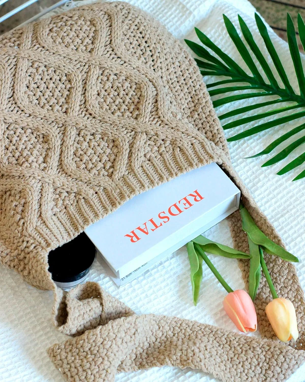ENBEI Handmade Crochet Bag–Boho Chic Shoulder Bag, Aesthetic Kinted Bag,Cute Crossbody Bag,Beach, Shoppingor Daily Use