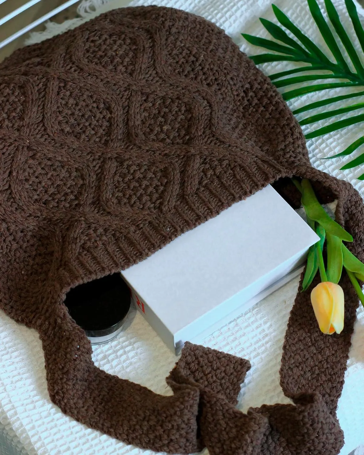 ENBEI Handmade Crochet Bag–Boho Chic Shoulder Bag, Aesthetic Kinted Bag,Cute Crossbody Bag,Beach, Shoppingor Daily Use