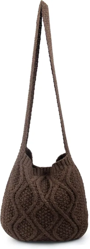 ENBEI Handmade Crochet Bag–Boho Chic Shoulder Bag, Aesthetic Kinted Bag,Cute Crossbody Bag,Beach, Shoppingor Daily Use