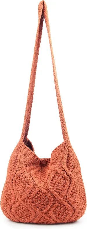 ENBEI Handmade Crochet Bag–Boho Chic Shoulder Bag, Aesthetic Kinted Bag,Cute Crossbody Bag,Beach, Shoppingor Daily Use