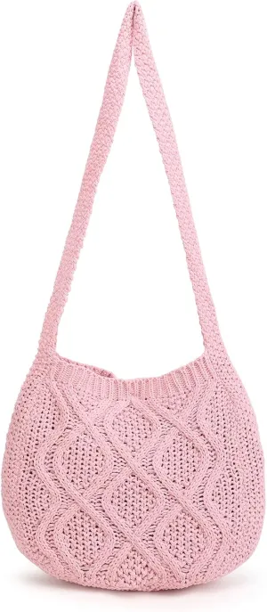 ENBEI Handmade Crochet Bag–Boho Chic Shoulder Bag, Aesthetic Kinted Bag,Cute Crossbody Bag,Beach, Shoppingor Daily Use