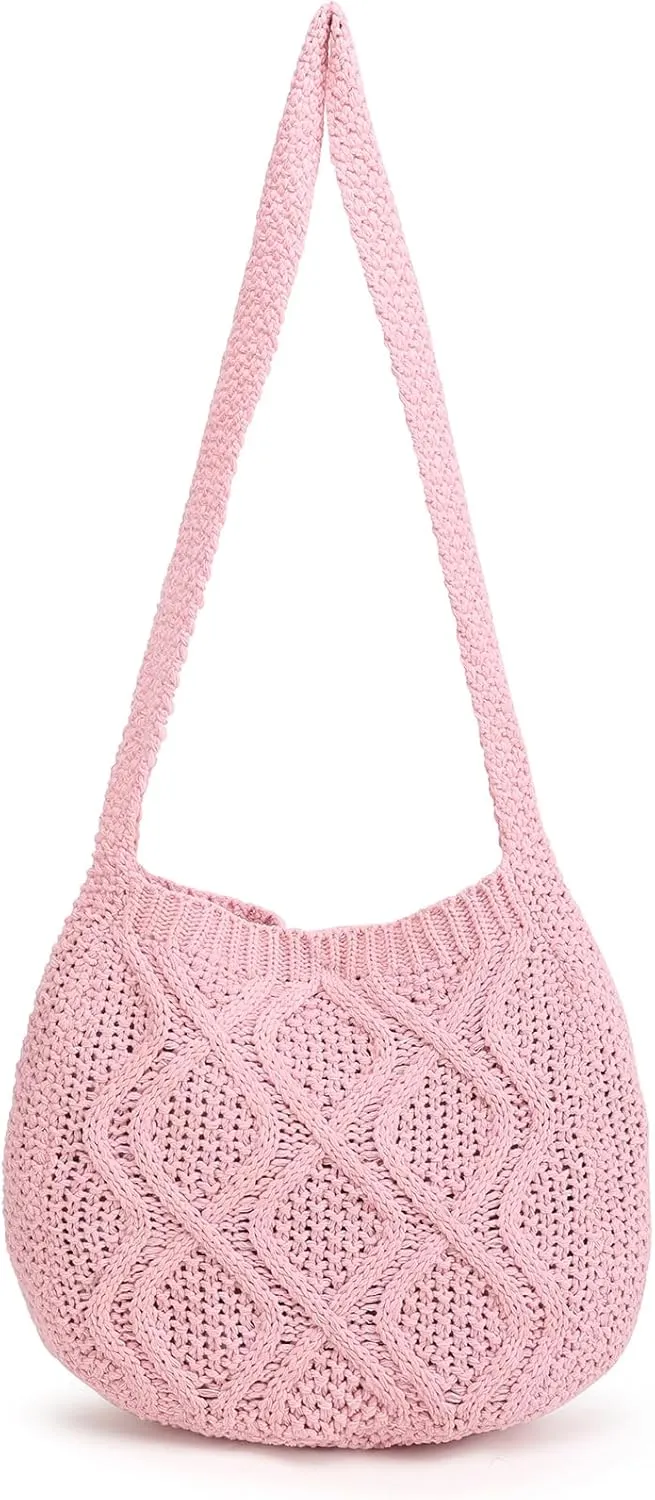 ENBEI Handmade Crochet Bag–Boho Chic Shoulder Bag, Aesthetic Kinted Bag,Cute Crossbody Bag,Beach, Shoppingor Daily Use
