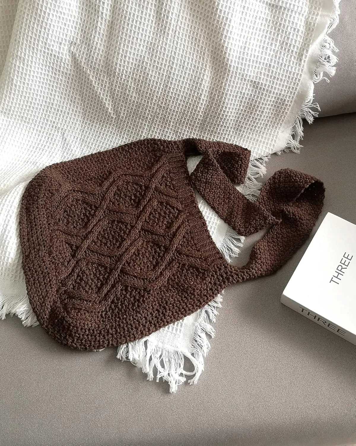 ENBEI Handmade Crochet Bag–Boho Chic Shoulder Bag, Aesthetic Kinted Bag,Cute Crossbody Bag,Beach, Shoppingor Daily Use