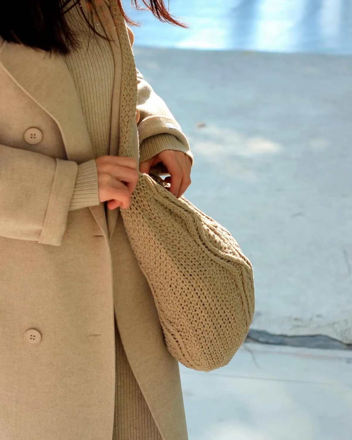 ENBEI Handmade Crochet Bag–Boho Chic Shoulder Bag, Aesthetic Kinted Bag,Cute Crossbody Bag,Beach, Shoppingor Daily Use