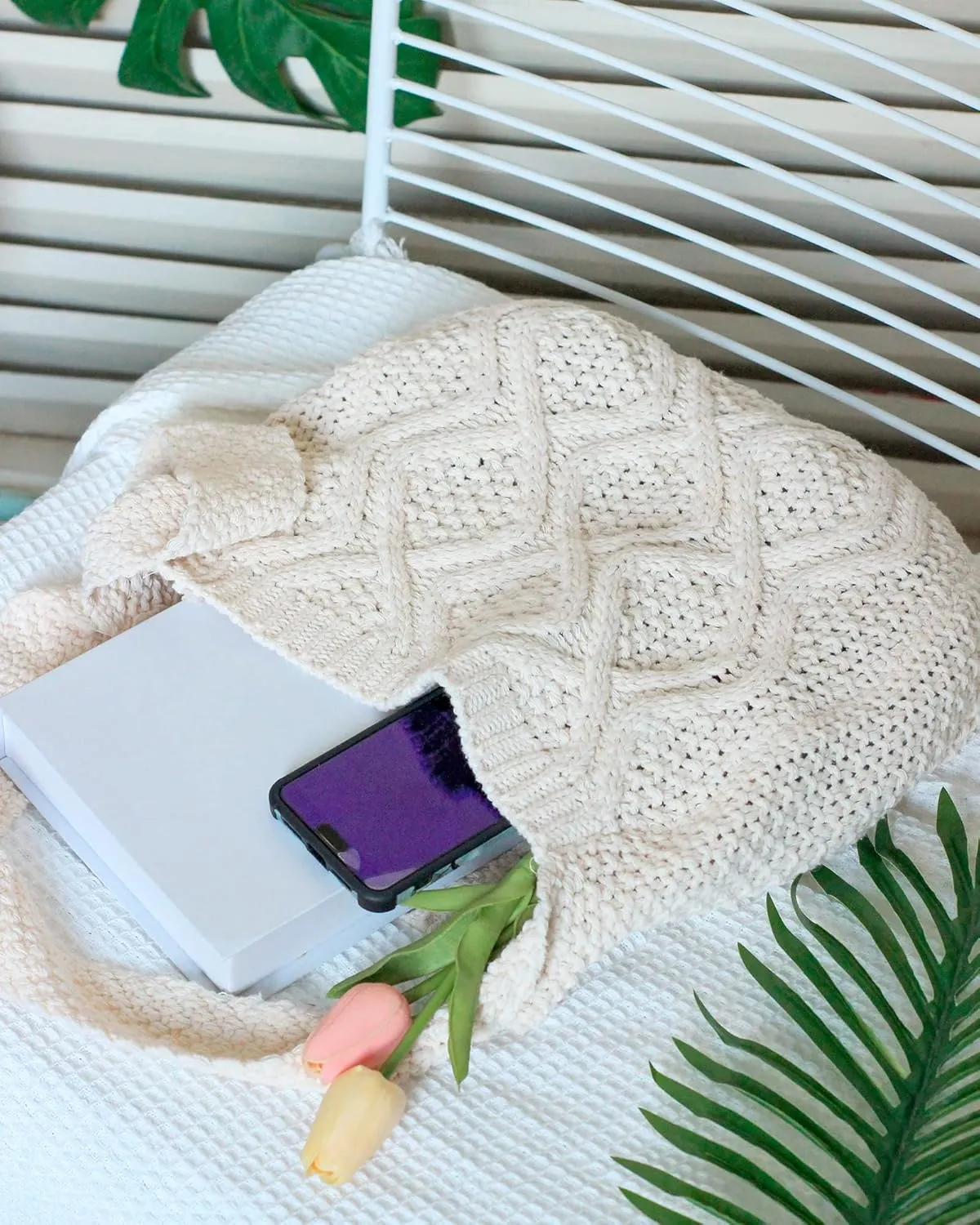 ENBEI Handmade Crochet Bag–Boho Chic Shoulder Bag, Aesthetic Kinted Bag,Cute Crossbody Bag,Beach, Shoppingor Daily Use